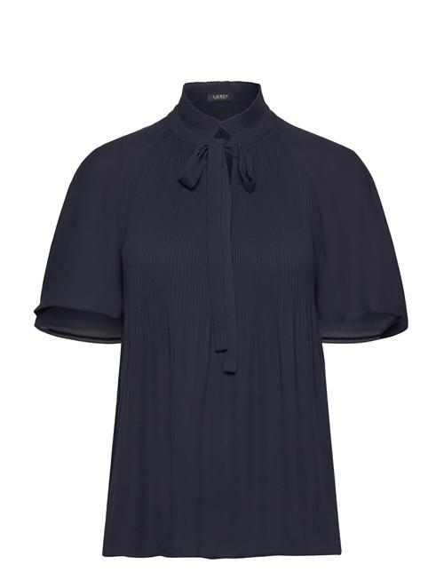 Pleated Georgette Blouse Lauren Ralph Lauren Navy