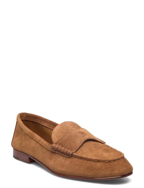 Embossed-Pony Suede Penny Loafer Polo Ralph Lauren Brown