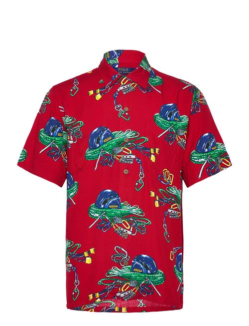 Classic Fit Climbing-Print Camp Shirt Polo Ralph Lauren Red