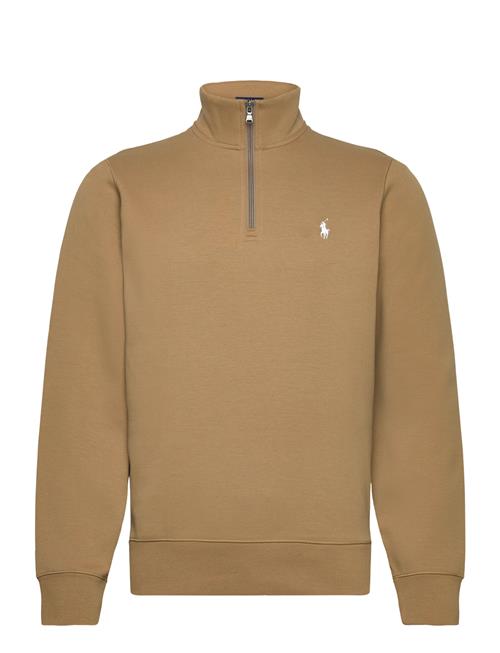 Double-Knit Quarter-Zip Pullover Polo Ralph Lauren Brown