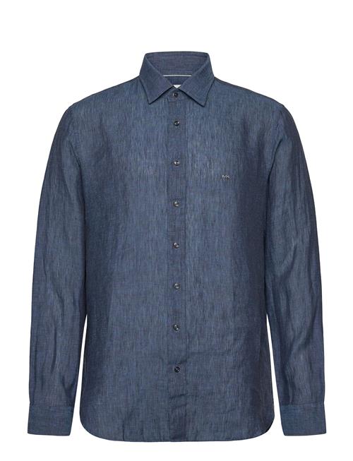 Linen Slim Fit Shirt Michael Kors Blue