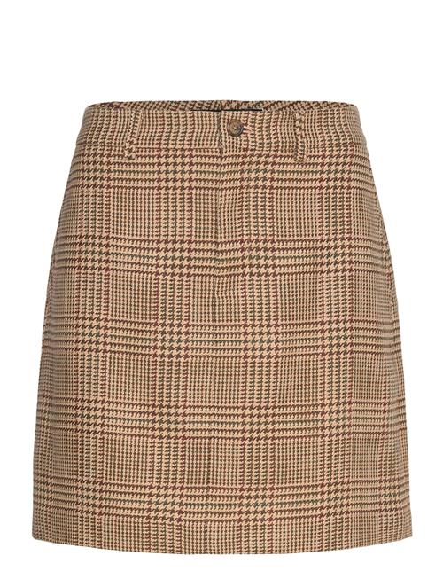 Glen Plaid Tweed Pencil Miniskirt Lauren Ralph Lauren Brown