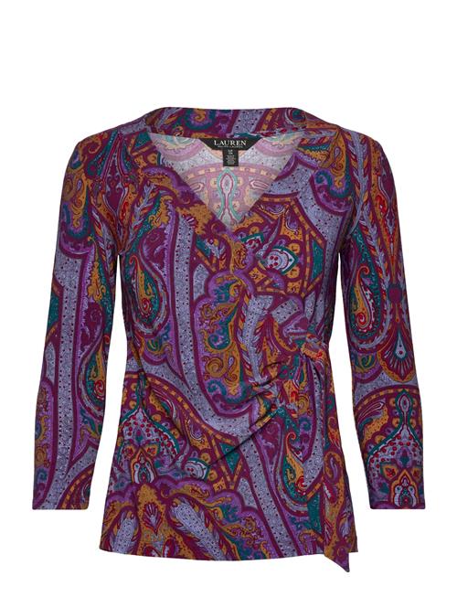 Paisley Stretch Jersey Top Lauren Ralph Lauren Purple