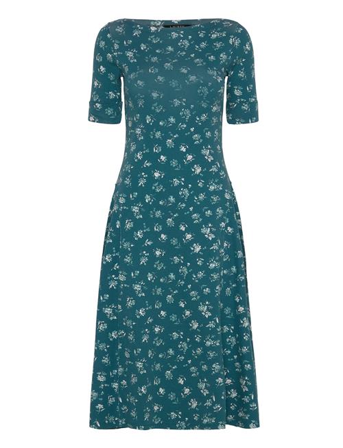 Floral Stretch Cotton Midi Dress Lauren Ralph Lauren Green