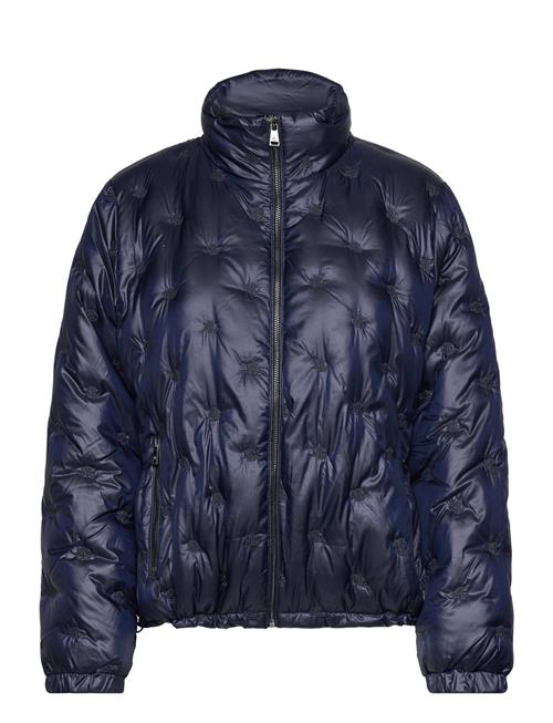 Logo Quilted Funnelneck Down Coat Lauren Ralph Lauren Navy