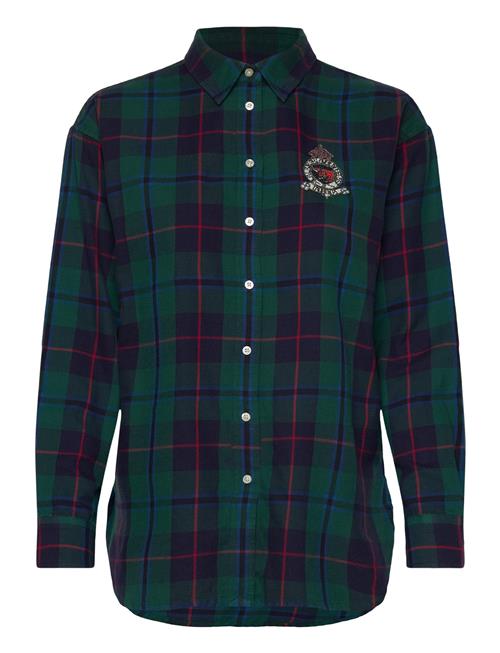 Relaxed Fit Black Watch Plaid Shirt Lauren Ralph Lauren Green