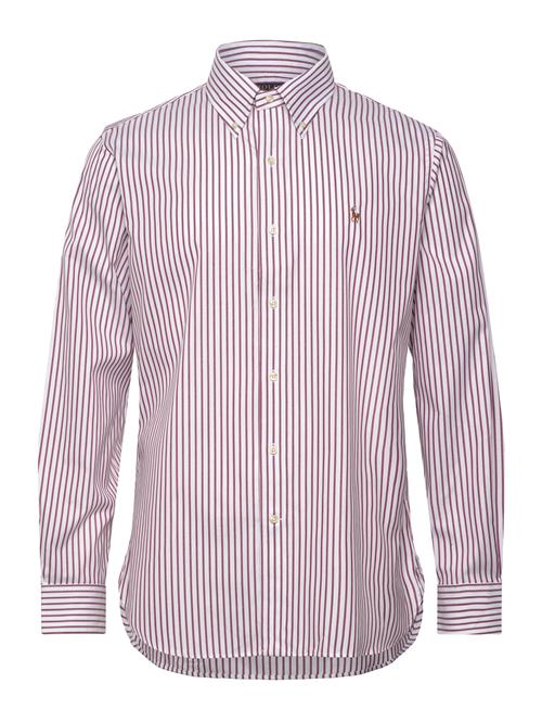 Custom Fit Striped Pinpoint Oxford Shirt Polo Ralph Lauren Burgundy