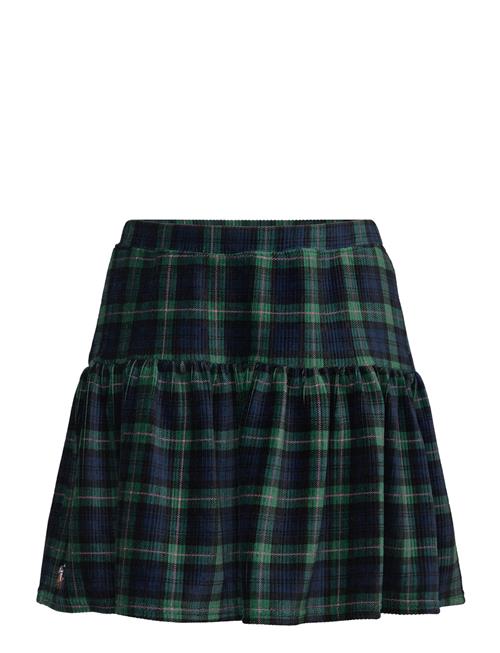 Plaid Tiered Corduroy Skirt Ralph Lauren Kids Navy