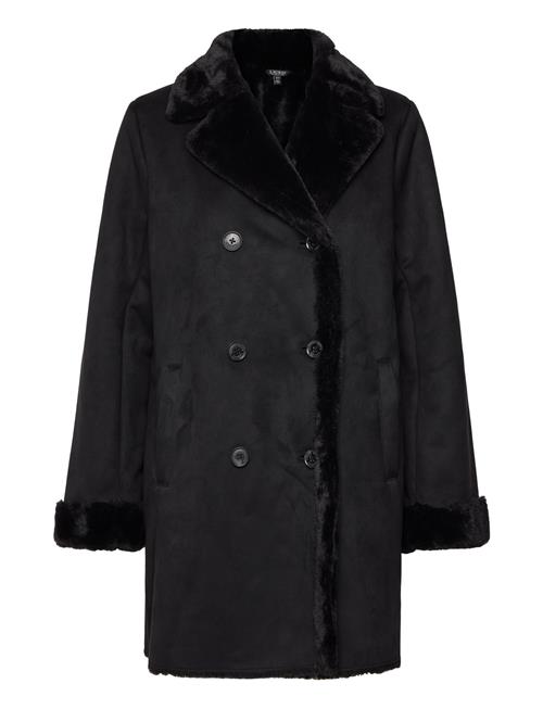 Double-Breasted Faux-Suede Coat Lauren Ralph Lauren Black