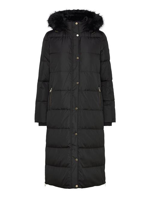 Faux-Fur-Trim Hooded Down Coat Lauren Ralph Lauren Black