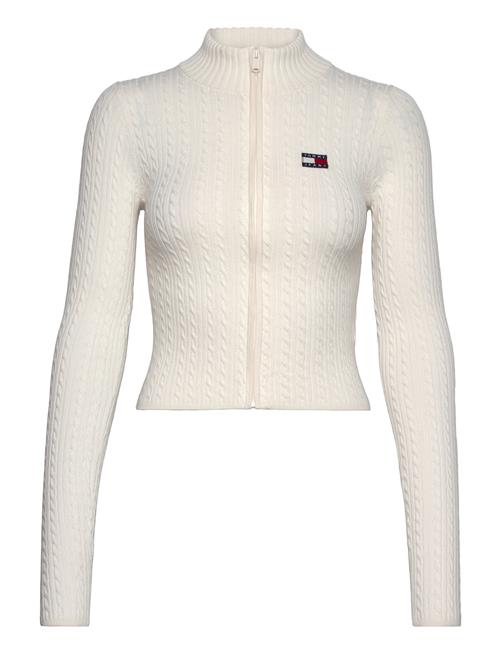 Tjw Zip-Thru Cable Cardigan Tommy Jeans Cream