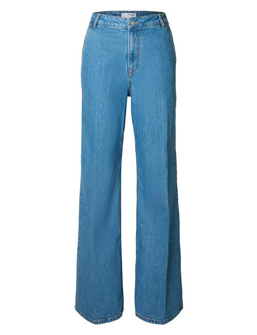 Slfevelyn Hw Extra Wide Jeans Selected Femme Blue