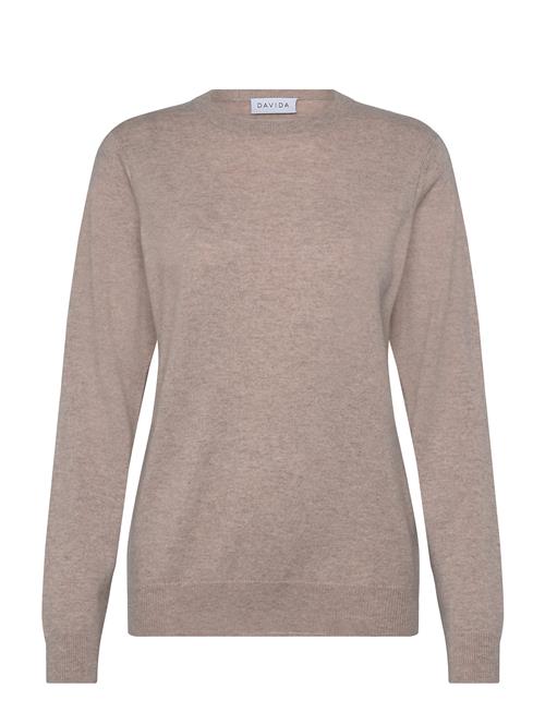 Man O-Neck Plain Davida Cashmere Beige