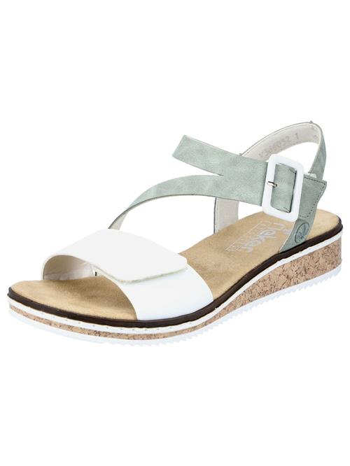 Rieker Sandaler med rem  pastelgrøn / hvid