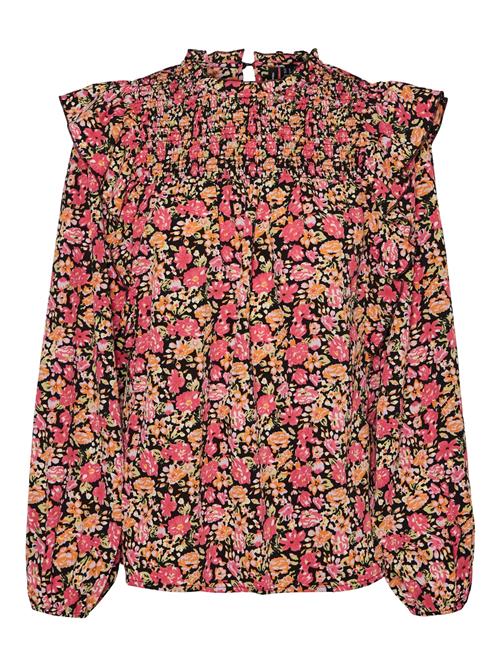 VERO MODA Bluse 'Mia'  gul / pastelgrøn / pitaya / sort