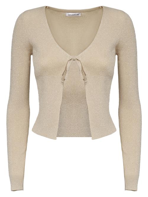 Influencer Cardigan 'Lurex tie up cardigan'  beige / lysebeige