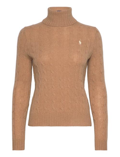 Wool-Cashmere Cable Turtleneck Sweater Polo Ralph Lauren Beige