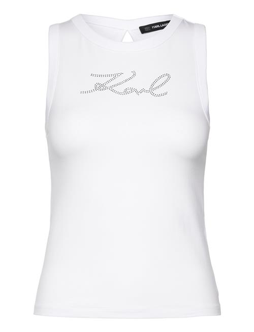 Se Karl Rhinest Tank Top Karl Lagerfeld White ved Booztlet