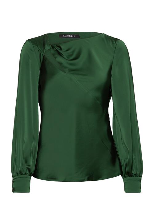 Cutout Satin Charmeuse Blouse Lauren Ralph Lauren Green