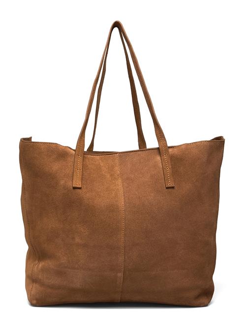 Se Suede Shopper Bag Mango Brown ved Booztlet