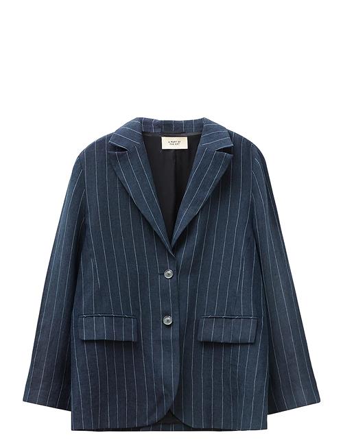 Cloud Blazer Linen Denim Stripe A Part Of The Art Navy