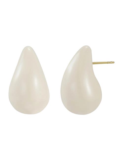 Donna Drop Enamel Earring Ivory Bud To Rose Gold