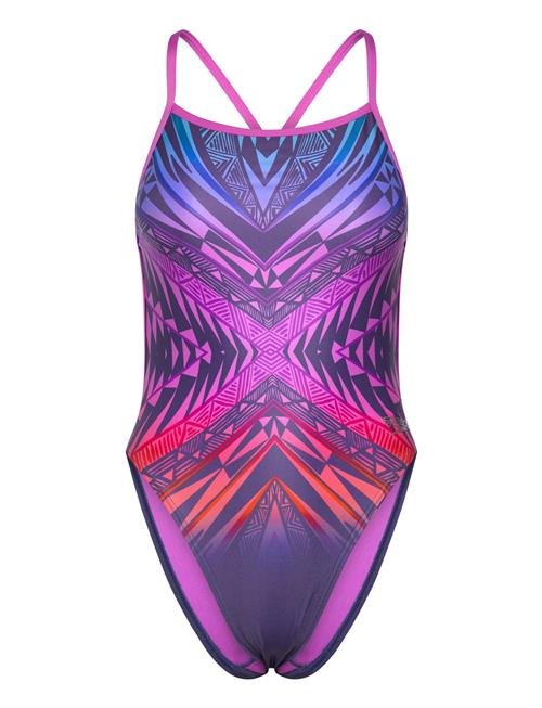 Womens Placement Digital Vback Speedo Purple