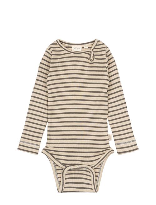 Body L/S Modal Striped Petit Piao Brown