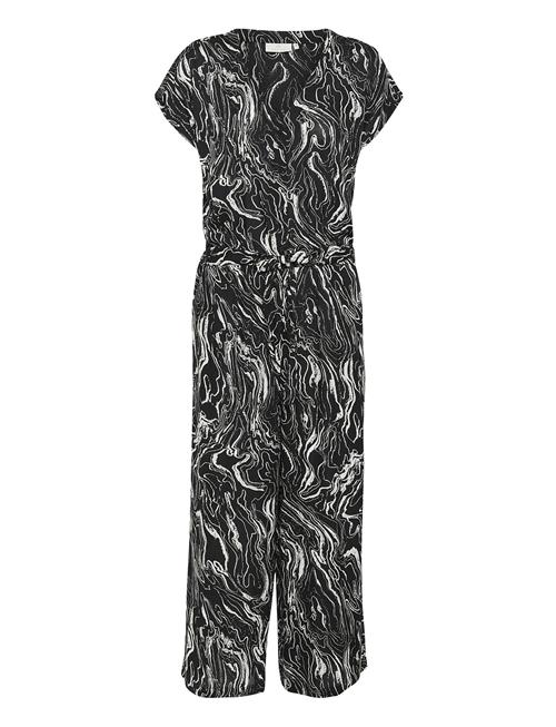 Kamira Plain Weave Jumpsuit Printed Kaffe Black