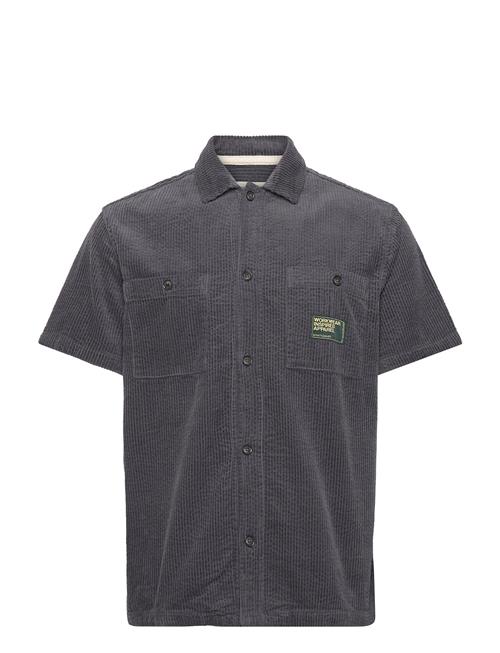 Aktheo Corduroy S/S Shirt Anerkjendt Grey