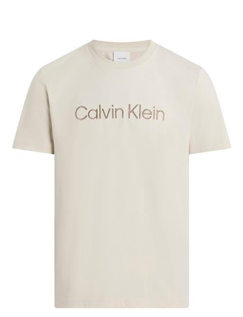 Textured Embroidery Logo T-Shirt Calvin Klein Cream