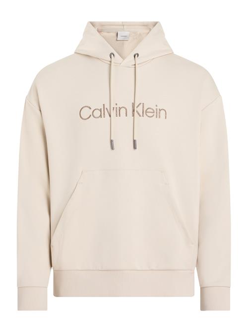 Textured Embroidery Logo Hoodie Calvin Klein Cream