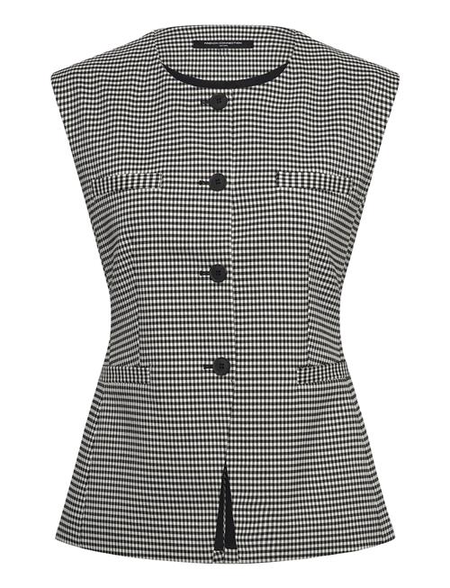 Holden Houndstooth Waistcoat French Connection Black