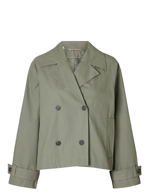 Slfcilo Short Trenchcoat Noos Selected Femme Green