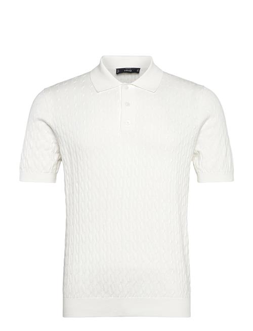 100 Cotton Braided Knitted Polo Shirt Mango White