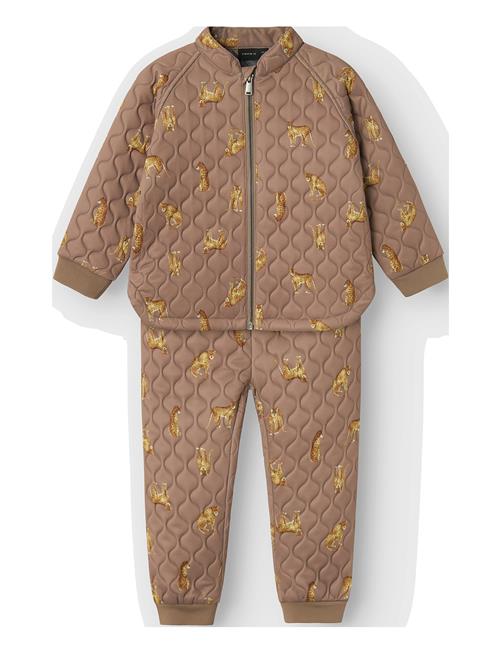 Nmmmoon Quilted Set Aop Fo Name It Brown