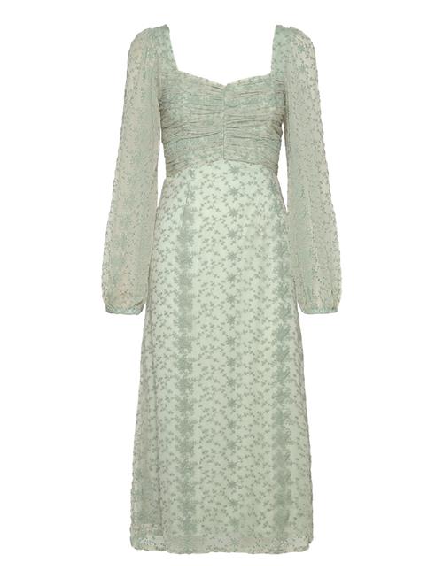 Ruched L/S Midi Dress Bubbleroom Green