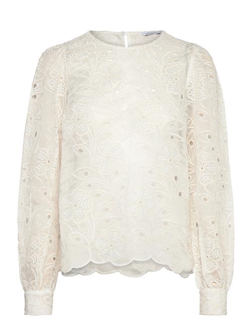 Puff Sleeve Embroidered Blouse Bubbleroom White