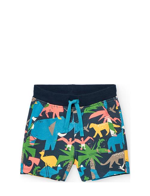 Fleece Bermuda Shorts Printed Boboli Navy