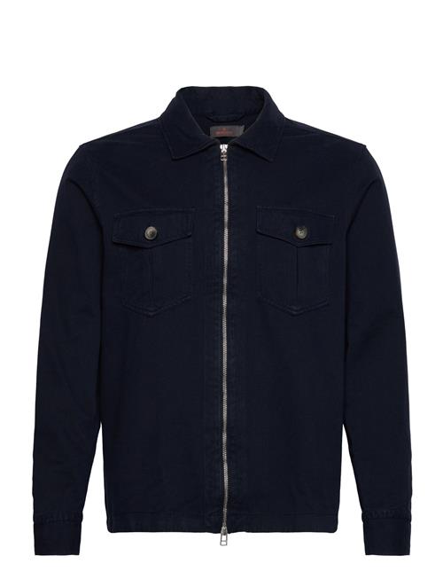 Brayden Zip Shirt Outerwear Morris Navy