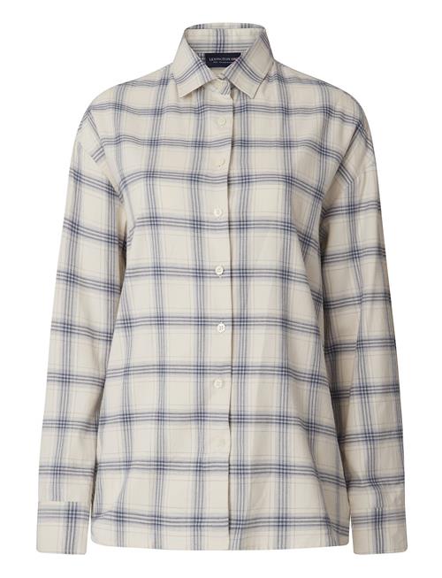 Edith Organic Cotton Check Flannel Shirt Lexington Clothing White