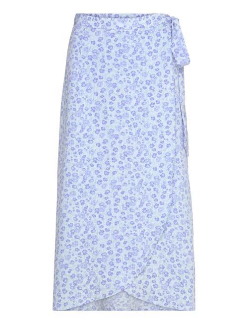 Peony Wrap Skirt A-View Blue