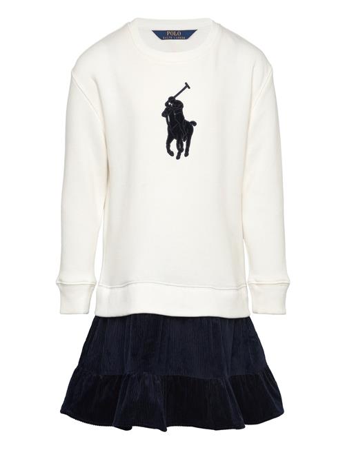 Big Pony Corduroy-Skirt Fleece Dress Ralph Lauren Kids Navy