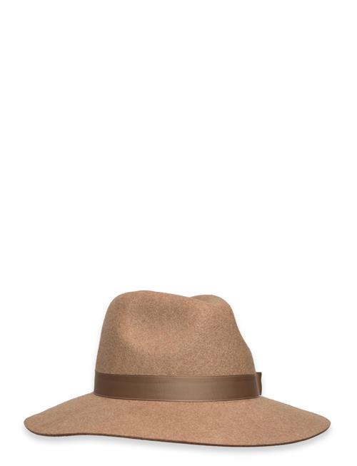 Ribbon-Trim Wool Fedora Lauren Ralph Lauren Beige