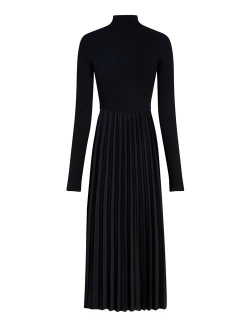 Rib Mix F&F Pleated Dress Ls Tommy Hilfiger Black