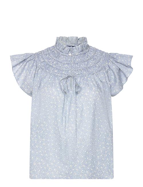 Floral Cotton Voile Blouse Polo Ralph Lauren Blue