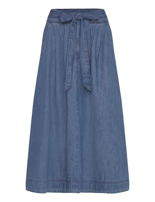 Belted Denim Midi Skirt Lauren Ralph Lauren Blue