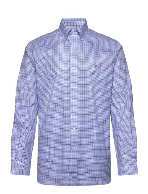 Custom Fit Plaid Pinpoint Oxford Shirt Polo Ralph Lauren Blue