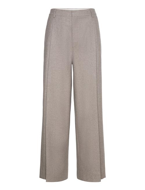 Wide Pleated Flannel Trousers Filippa K Grey