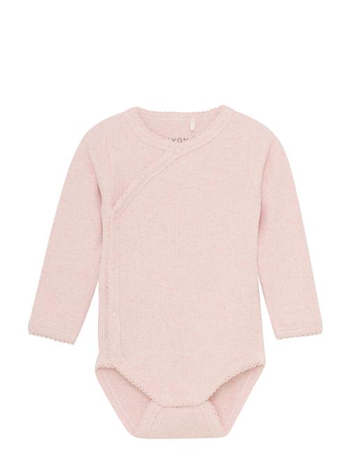 Wrap Body Ls Mélange Rib Fixoni Pink